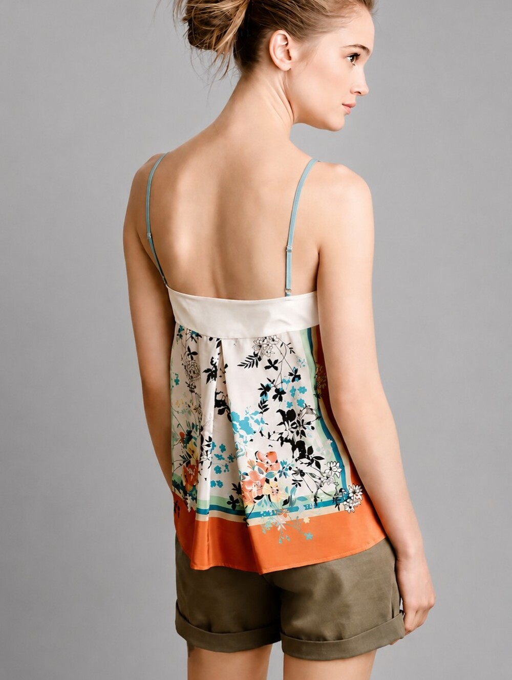Anthropologie Maeve Women's Size 8 100% SILK printed camisole Top Coastal Vacay